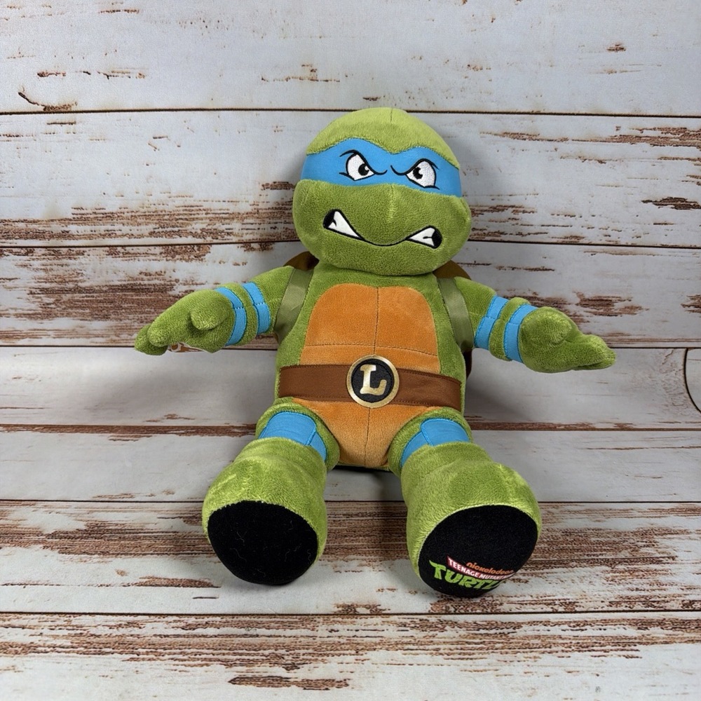 Build-A-Bear TMNT Leonardo 17" Plush Turtle Blue Mask Shell Ninja Turtles 2023
